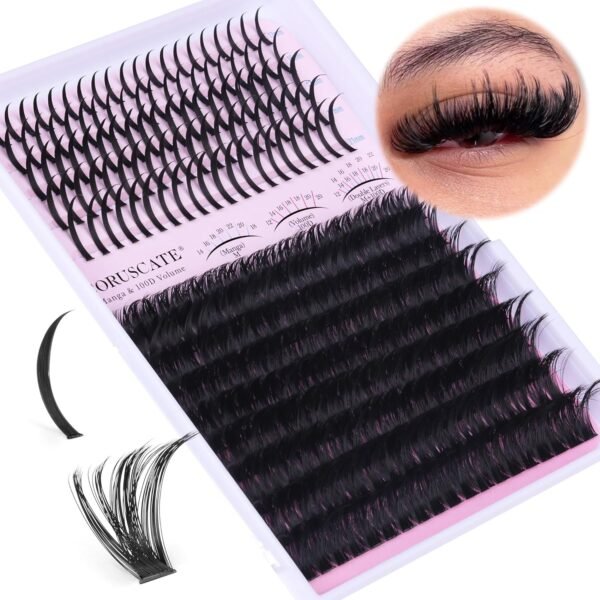 81mv-HVSZXL._SL1500_.jpg Lash Clusters 100D Long 12-20mm Lash Spikes Eyelash Clusters Volume Individual Lashes DIY Spiky Lash Extension Mega Cluster Eyelash Extensions Mink Strips Lashes Thick by CORUSCATE