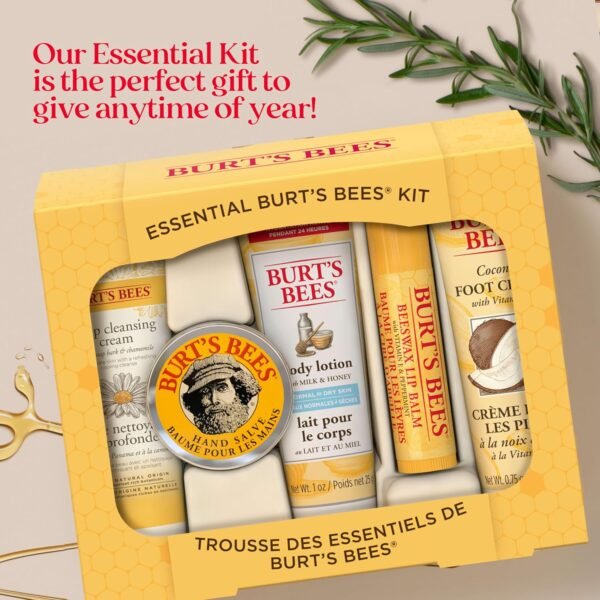 81mzPraJgRL._SL1500_.jpg Burt's Bees Gifts Ideas - Essential Everyday Beauty Set, 5 Travel Size Products - Deep Cleansing Cream, Hand Salve, Body Lotion, Foot Cream and Lip Balm