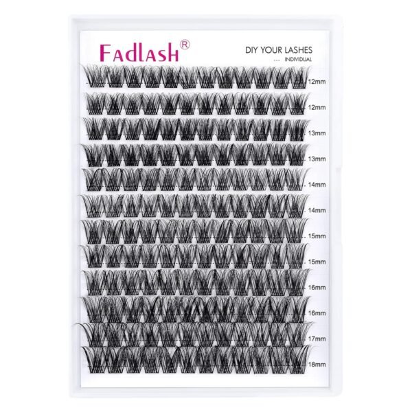 81nFg8a7UKL._SL1500_.jpg Individual Lashes 144pcs D Curl Lash Clusters Mixed Length Individual Lash Extensions Cluster Lashes DIY Lash Extension Supplies Eyelash Clusters (F5-0.07D, 12-18mm)