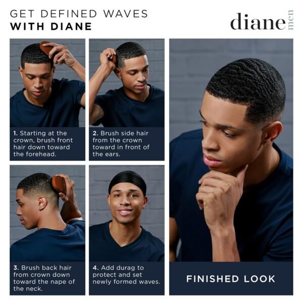 81nUU8ZTfHL._SL1500_.jpg Diane Premium 100% Boar Bristle 2-Sided Club Brush for Men and Barbers, Medium and Firm Bristles for Thick Coarse Hair, Detangling, Smoothing