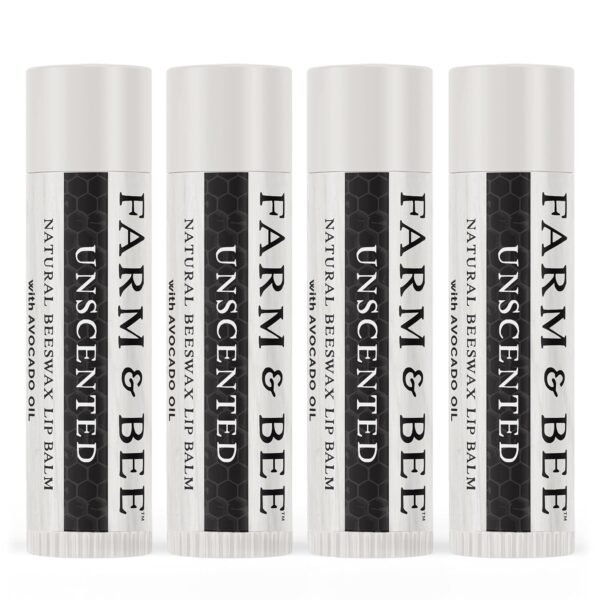 81nYjTF0joL._SL1500_.jpg Natural Lip Balm - Organic & Natural Ingredients - Beeswax Based Moisturizing Lip Care Chapstick for Chapped Lips - Great Gift Idea - Farm & Bee - 0.15oz (Pack of 4 - Unscented)