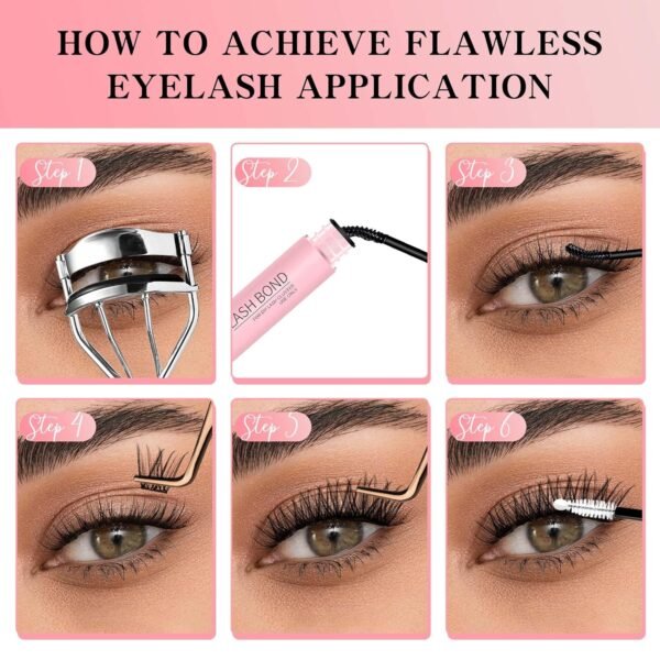 VEYESBEAUTY Lash Bond and Seal Waterproof 2 in 1 Cluster Lash Glue for Eyelash Extensions Long Lasting Strong Hold Individual Eyelash Glue for Self-Application at Home 5ml+5ml