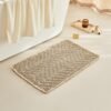 Bathroom Floor Mat,Boho Bath Rug,Super Absorbent Bath Mat,Bathroom Rugs Non Slip Washable, Quick Dry Shower Mats, Ultra Soft Bath Mat Towel,Brown,18"*30"