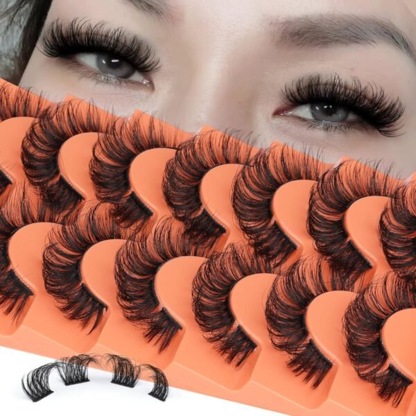 81nkdZw5okL._SL1500_.jpg Full Cluster Lashes Natural Strips False Eyelashes Wispy Individual Lashes that Look Like Extensions 7 Pairs Multipack by Eefofnn