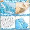 8 Pcs Summer Beach Shower Curtain Set Bathroom Decor Sea Ocean Waterproof Bathroom Accessories Shower Curtain Sets with Towels Carpet Bath Mat Toilet Rugs and 12 Hooks