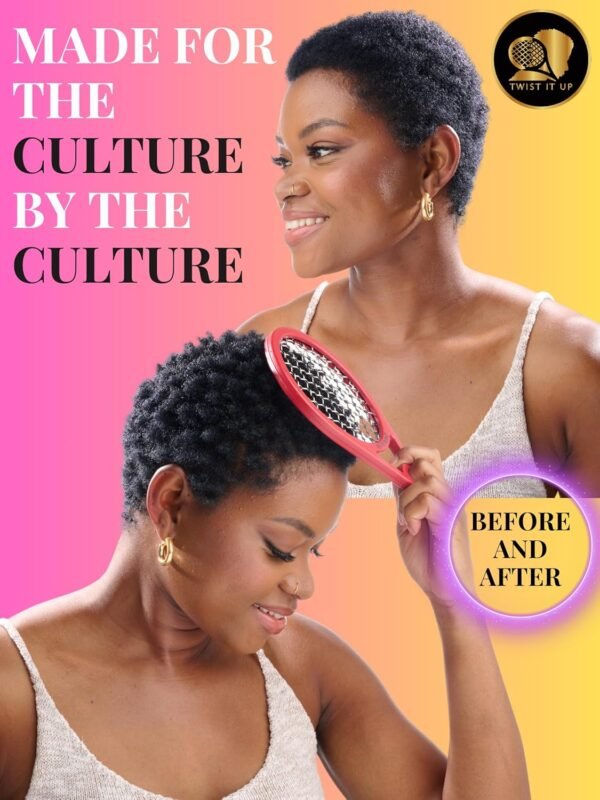 Twist Up Comb (Bond Black) - Alternative for Hair Sponges, Creates Curls and Twists for Black Men, Tennis Racket Design