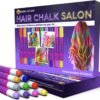 Desire Deluxe Hair Chalk for Girls Makeup Kit of 10 Temporary Colour Pens Gifts, Great Toy for Kids Age 5 6 7 8 9 10 11 12 13 Years Old, "Blue,Green,Grey,Pink,Purple