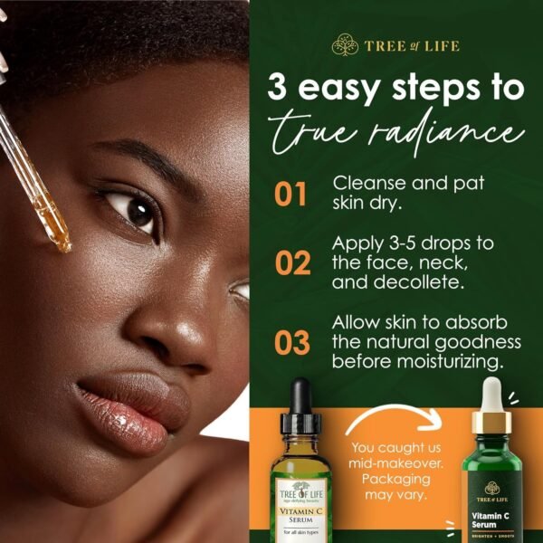 81o2MhuwA9L._SL1500_.jpg Tree of Life Beauty Vitamin C Skin Care Set, Skin Brightening Face Oil for Dark and Age Spots, Facial Serums for Dry and Sensitive Skin with Hyaluronic Acid & Vitamin E for Soft Smooth Skin, 1 Fl Oz