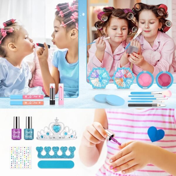 Kids Makeup Kit Toys for Girl, Princess Toys Makeup Sets with Washable, Toddler Dress-Up Toy for 3 4 5 6 7 8 9 Year Old Girls Chrismas Birthday Party