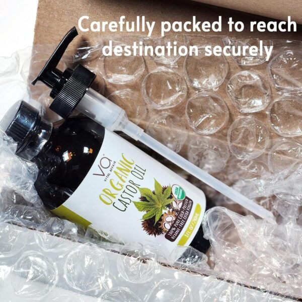 81o86vTXNQL._SL1500_.jpg Castor Oil Organic Cold Pressed Unrefined Glass Bottle - USDA Certified Castor Oil For Hair Growth, Skin, Eyelashes, Eyebrows & Nails - 8 Fl Oz