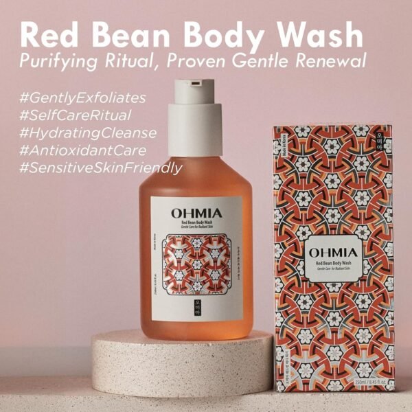 Red Bean Body Wash- Korean Gentle Exfoliating & Hydrating Cleanser, Visibly Smooths Skin Texture - Sensitive Skin Tested - Peptides & HA, Vegan & Cruelty-Free - 8.45 fl oz