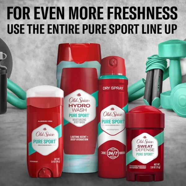 Old Spice Moisturizing Body Wash for Men, Hydro Wash, 2-in-1 Long Lasting Scent & Deep Hydration, 24/7 Shower Fresh, Pure Sport Scent, 16 oz (Pack of 4)