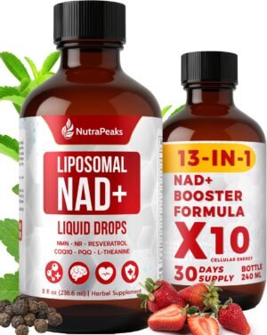 NAD+ Supplement Liquid - NAD+ Supplement 1000mg, NAD+ Nicotinamide Riboside Resveratrol Supplements with PQQ, NAD+ Berry Flavor Sticks for Anti-Aging, Energy, Focus