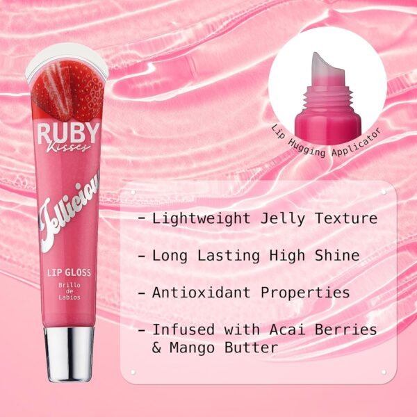 81oYLAKMQtL._SL1500_.jpg Ruby Kisses Jellicious Mouth Watering Lip Gloss (JLG07&JLG10&JLG13) Long Lasting Shine