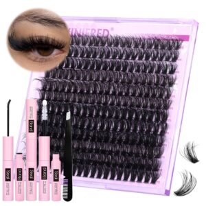 81oYxyVa2HL._SL1500_.jpg Lash Extension Kit Lash Clusters Thick Individual Lashes 10-16mm Eyelashes Extension Kit 50D Wispy Mink Lash Kit Cluster Lashes with Lash Bond and Seal by Winifred