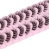 81oaxVgXZL._SL1500_.jpg False Eyelashes Clear Band Natural Lashes Wispy Cat Eye 15mm Russian D-Curl Lashes Extension Strip Eyelashes Pack by Kiromiro