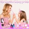 Pretend Makeup for Toddlers, Kids Pretend Makeup Kit for Girls Fake Makeup Toys with Cosmetic Bag, Play Makeup for Little Girls Age 3 4 5 6 7 Christmas Birthday Gifts Toys (Fake Makeup)