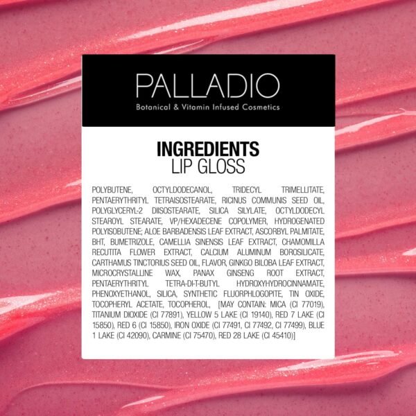 Palladio Lip Gloss, Non-Sticky Lip Gloss, Contains Vitamin E and Aloe, Offers Intense Color and Moisturization, Minimizes Lip Wrinkles, Softens Lips with Beautiful Shiny Finish, Sheer Bronze