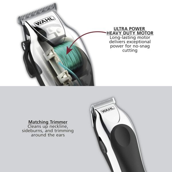 81ourZdewRL._SL1500_.jpg Wahl Clipper USA Deluxe Corded Chrome Pro, Complete Hair and Trimming Kit, Includes Corded Clipper, Cordless Battery Trimmer, and Styling Shears, for a Cut Every Time - Model 79524-5201M