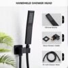 Shower Faucet Set, Matte Black Rainfall Shower System Complete Wall Mounted for Bathroom with 8 Inch Square Shower Head and Handheld Shower Head Rain Mixer Combo Set