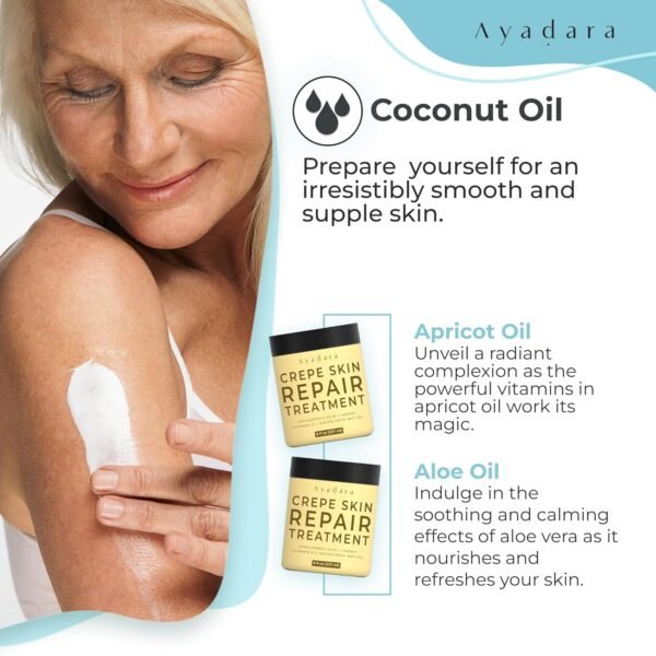 Crepey Skin Repair Treatment 8oz, Firming Lotion for Loose Skin, Crepe Corrector Collagen Cream for Body Tightening, Wrinkle Cream for Face, Neck, Arms and Legs, 500+ Uses