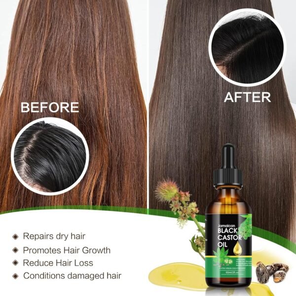 81pGvYnKksL._SL1500_.jpg Jamaican Black Castor 100% Pure Castor Oil Cold Pressed Unrefined Glass Bottle, Castor Oil for Face Hair Growth Eyelashes Eyebrow Growth Serum Hair Treatment Oils Castor oul 2FLOZ