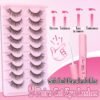 81pJwr0DFSL._SL1500_.jpg Natural Lashes Kit with Lash Glue 3D False Eyelashes Wispy 12mm Short Cat-Eye Lashes with 5ML Clear Eyelash Glue 9 Pairs Fake Eyelashes with Glue by TOOCHUNAG