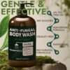 Antifungal Body Wash with Tea Tree Oil | Antibacterial Soap for Back Acne,Treats Ringworm, Eczema & Jock Itch | Antibacterial Body Soap For Men And Women | Includes Silicon Scrubber (16.9 oz)