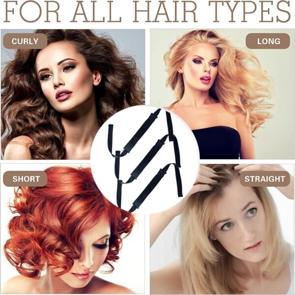 81pZ8Zw9j0L._SL1500_.jpg Satin Heatless Hair Curler, Overnight Heatless Hair Curls No Heat Silk Curling Rod for All Hair Types Sleep In Hair Rollers Hair Styling Tool Kit Soft Heatless Hair Curlers, 3PCS, Black