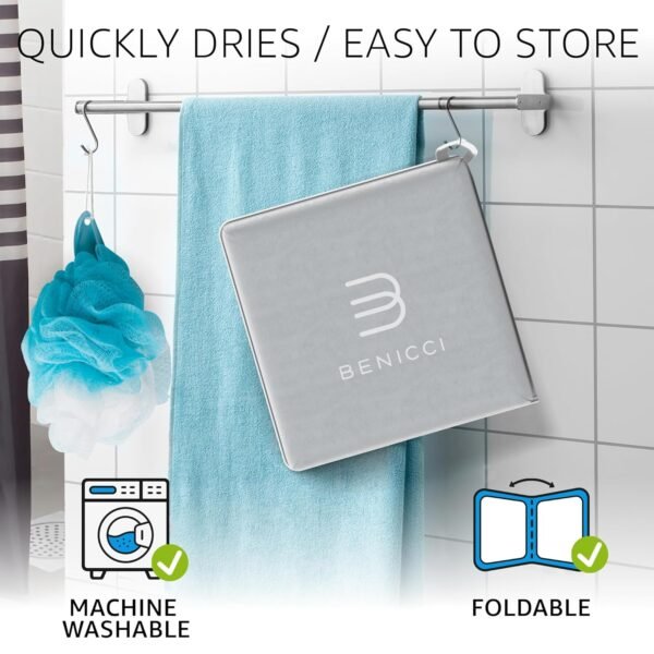 Comfortable Bath Kneeler and Elbow Kneeling Rest Pad for Baby Bathing Parents - Painless Foam Mat with Toy Organizer Pockets - Quick Drying, Foldable, Non-Slip for Baby and Toddler Bathing