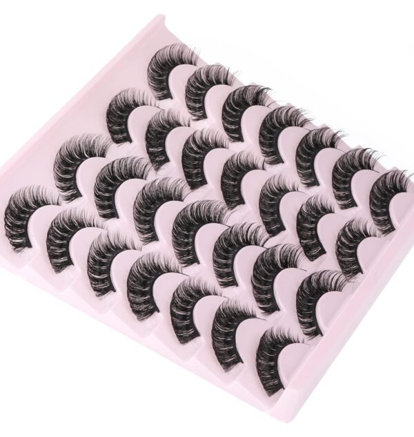 81q0wo-d0RL._SL1500_.jpg False Eyelashes Russian Strip Lashes Volume Fake Eyelashes Extension D-Curly Wispy Handmade Soft Reusable 14 Pairs Lashes Pack