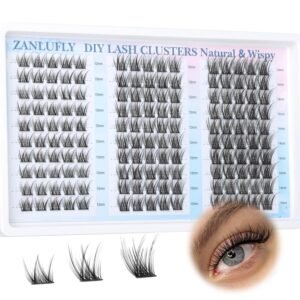 81q8NAyuVvL._SL1500_.jpg Lash Clusters Wispy Eyelash Clusters Natural C-Curly Cluster Lashes zanlufly Wispy Individual Lashes 150Pcs Eyelash Extension 10 12 14MM DIY Lash Extensional Lash Clusters