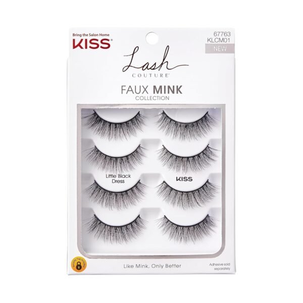 81q8tUL3mL._SL1500_.jpg KISS Lash Couture, False Eyelashes, 'Little Black Dress', 12 mm, Includes 4 Pairs Of Lashes, Easy to Apply, Reusable Strip Lashes