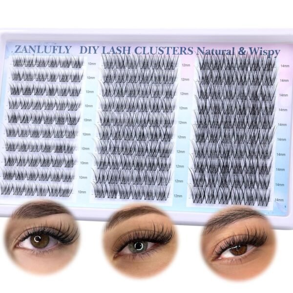 81qPZ7H6PjL._SL1500_.jpg Lash Clusters Wispy Eyelash Clusters Natural CC-Curly Cluster Lashes zanlufly Wispy Individual Lashes 180Pcs Eyelash Extension 10 12 14MM DIY Lash Extension