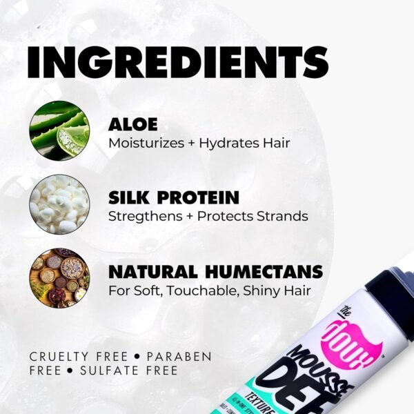 The Doux Mousse Def Texture Foam, Multi-Use Mousse Hair Foam to Style, Condition, Define, Volumize, and Add Shine - 7oz