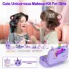 Kids Makeup Kit for Girl - 2 in 1 Kids Washable Makeup Toys & Nail Art Kit with Nail Dryer and Cosmetic Storage Case, Girls Princess Dress Up Set, Real Makeup Kits for Ideal Gift Toys for 3-12 Year