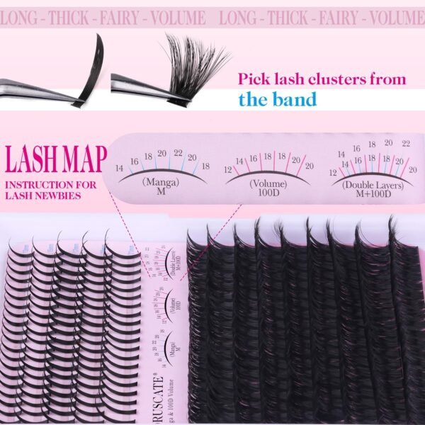 81qfQP10PFL._SL1500_.jpg Lash Clusters 100D Long 12-20mm Lash Spikes Eyelash Clusters Volume Individual Lashes DIY Spiky Lash Extension Mega Cluster Eyelash Extensions Mink Strips Lashes Thick by CORUSCATE