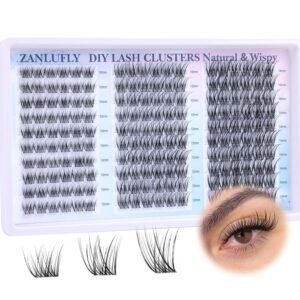 81qfsT3oh9L._SL1500_.jpg Lash Clusters Wispy Eyelash Clusters Natural CC-Curly Cluster Lashes zanlufly Wispy Individual Lashes 180Pcs Eyelash Extension 10 12 14MM DIY Lash Extension