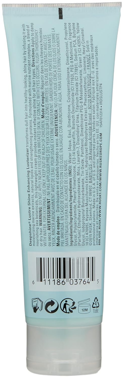 RUSK Deepshine Lustre Shine Enhancing Lusterizer, Detangles, Provides Shine, and Reduces Frizz, 4.4 oz