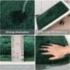 Dark Green Bathroom Sets with Shower Curtain and Rugs,Bathroom Sets Shower Curtain Set with Extra Soft and Absorbent Bathroom Rugs Green Bathroom Accessories