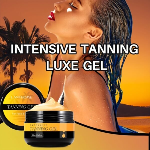 Intensive Tanning Gel for Face & Body, Sun-Kissed Haute Tan Enhancer w/Golden Glow, Natural Butter Balm, Fast Absorbing Outdoor Beauty Cream