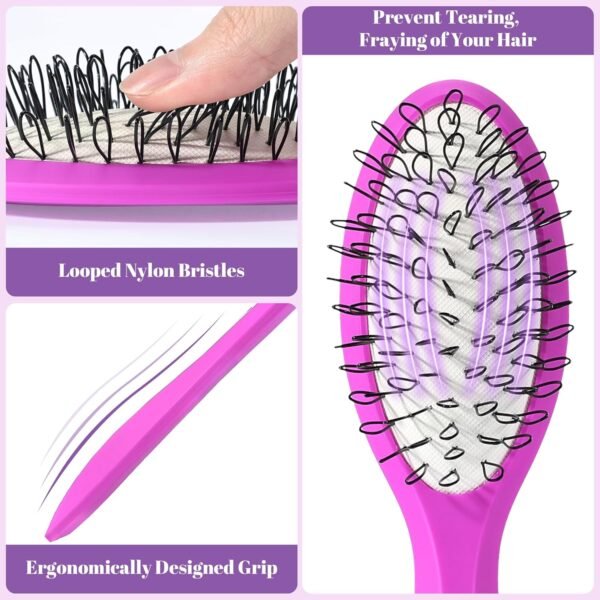 Wig Brush Comb Set, 6pcs Professional Styling Extension Brush Kit with Travel Size for Human and Synthetic Hair