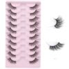 81r6nh6PgUL._SL1500_.jpg FANXITON Half Lashes Natural Look Wispy 10 Pairs Cat Eye Lashes 3D False Eyelashes Full Soft 15 MM Short Faux Mink Lashes Sets Pack