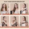 6 in ONE Blow Dryer Brush,Air Curling Iron Round Brush for Blow Out 800W