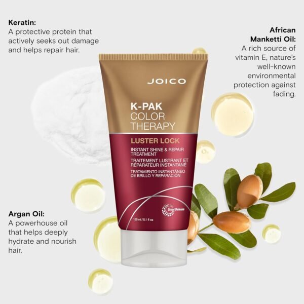 Joico K-PAK Color Therapy Luster Lock Instant Shine & Repair Treatment | For Color-Treated Hair | Boost Color Vibrancy | Repair Breakage | With Keratin & Argan Oil