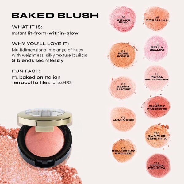 81rv0Hm0-UL._SL1500_.jpg Milani Baked Blush, Powder Blush for Cheeks, Cruelty Free Makeup - Shape, Contour & Highlight Face for a Shimmery or Matte Finish -Petal Primavera
