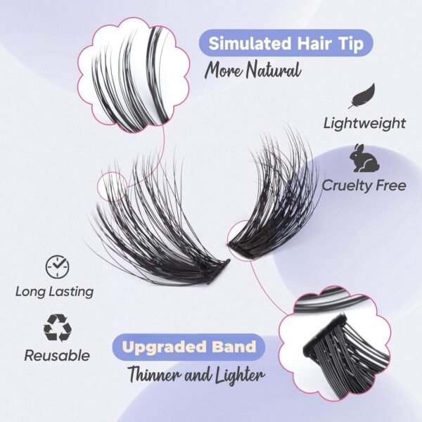 81rw8uD66hL._SL1500_.jpg Fluff Lash Clusters 60D+80D Thick Eyelash Clusters D Curly Wispy Individual Lashes 10-18mm Cluster Eyelash Extensions 280pcs False Eyelashes DIY Flat Lash Extension by TOOCHUNAG