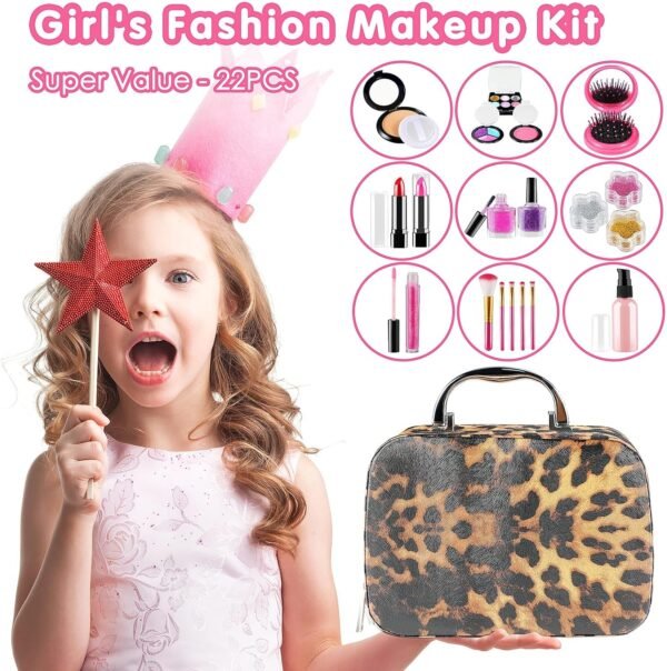 Kids Makeup Kit for Girls, Washable Make up Set Toy, 23PCS Real Makeup Set, Safe & Non-Toxic Little Girls Makeup Kit Pretend Makeup for Kids Toddlers Age 3 4 5 6 7 8 9 10 11 12 Year Old