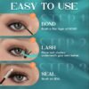 GEMERRY Lash Bond and Seal Waterproof Sensitive Eyes-Friendly Lash Cluster Glue New Upgraded Formula 12 ml Strong Hold Eyelash Glue for Self Use at Home