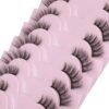 81sYx2QbeL._SL1500_.jpg FANXITON Half Lashes Natural Look Wispy 10 Pairs Cat Eye Lashes 3D False Eyelashes Full Soft 15 MM Short Faux Mink Lashes Sets Pack